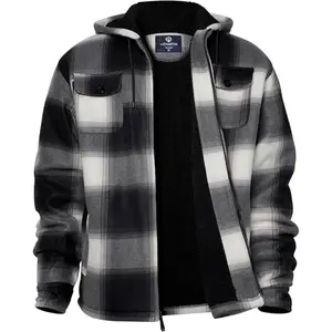 Winter Heavy Warm Sherpa Lined Fleece Plaid Flannel Jacket Men Plus Size Big&Tall Mens Coat S-5XL