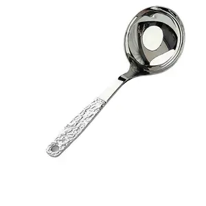 Modern Luxury Stainless Steel Soup Spoon, Vertical Placement, Non-Slip Grip, Dishwasher Safe, Ideal for Home & Professional Use