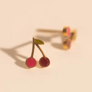Mini Cherry Stud Earrings