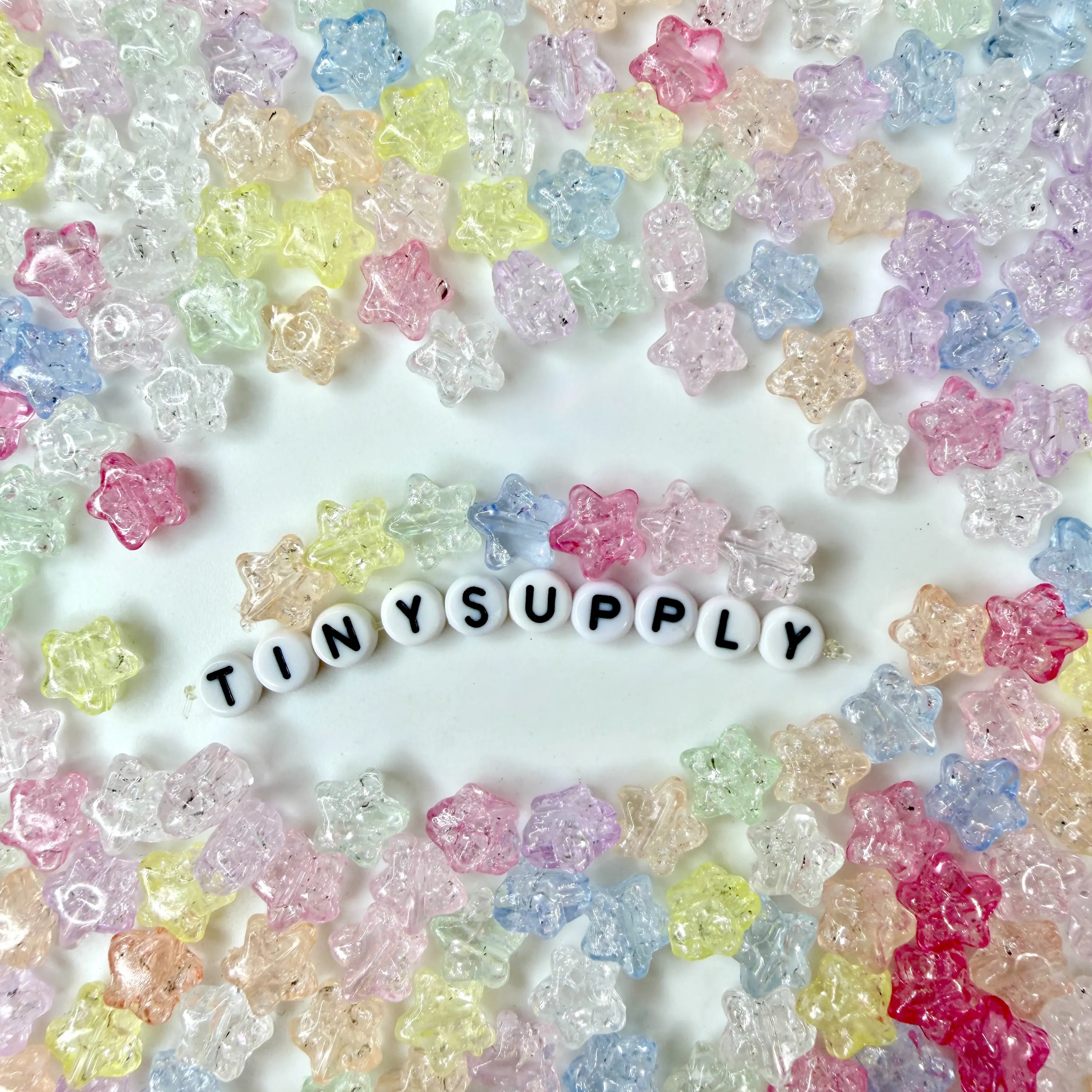 10MM Pastel Sparkle Candy-Colored Acrylic Star Bead