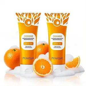 Orange Exfoliating Gel Vitamin C Face & Body Scrub LF16-35 Deep Cleansing Peeling Gel Brightening Facial Exfoliator Dead Skin Remover Natural Skincare Gentle Daily Use Smoother Cleanser