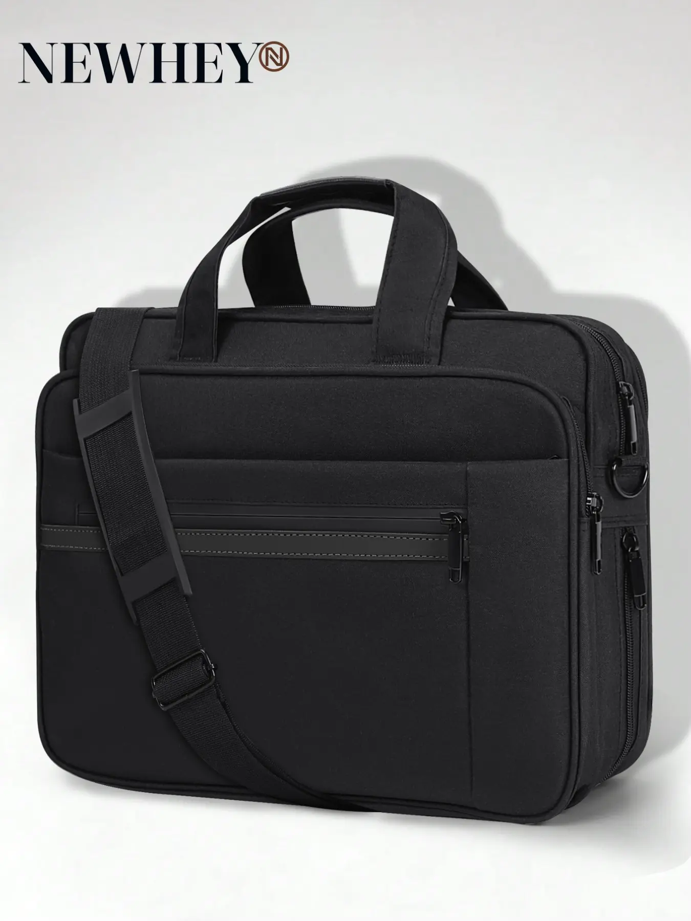 15.6 INCH EXPANDABLE LAPTOP BRIEFCASE WATER RESISTANT CANVAS BUSINESS BAG WITH ADJUSTABLE SHOULDER STRAP, BLACK, BLUE, GREY, Waterproof Bag, Travel Essentials