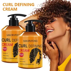 2 bottles curly hair styling cream, Curling care cream, specially formulated for wavy and curly hair types, can enhance the luster and fluffiness of hair. It contains castor oil and shea butter, and soothes frizz, moisturizes hair Curly Hair Product