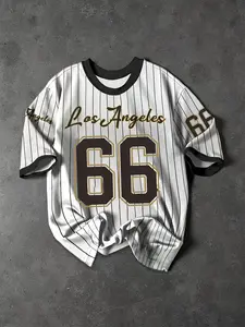 Los Angeles 66" Men's Plus Size Casual Sports Baseball Jersey, Jersey Tee in Multiple Colors - Breathable and Stretch Knit Fabric, Crew Neck, Machine Wash, Party Wear, Casual Style, Comfortable Fit Sports Clothing