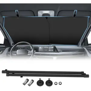 Retractable Windshield Sun Shade Automatic Sunshade for car with 99% UV Heat Protection, 420D Fabric Keep Cool & Protect Interior, Universal Adjustable Fit for Cars Trucks SUVs (Not for Large Trucks)