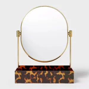 Leopard Print Tray with Gold Mirror