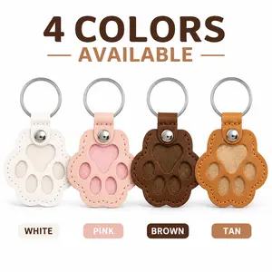 Pet memorial gift keepsake Cat  dog hair keychain creative cat and dog hair decoration for pet owners to collect and commemorate-portable PU Leather tag for DlY Cat/Dog paw print & hair Cute Pets Fur Memory Charm-Paw-Shaped Charm for Collecting Pet Fur