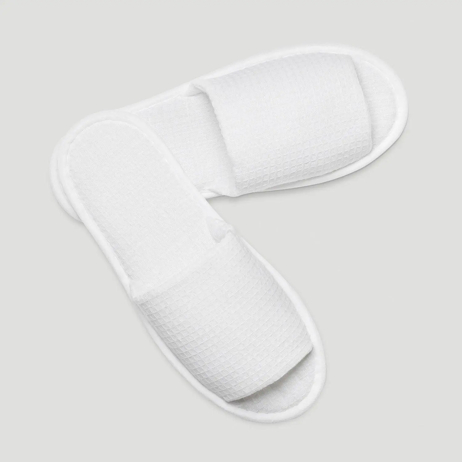 Turquaz White Open Toe Waffle Slippers Women 6 Pack