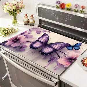Soft Electronic Stove Panel Protector Pad, Stove Plate, Butterfly Wood Grain Design, Scratch Resistant, Easy to Clean, Multi-Purpose Kitchen Cover