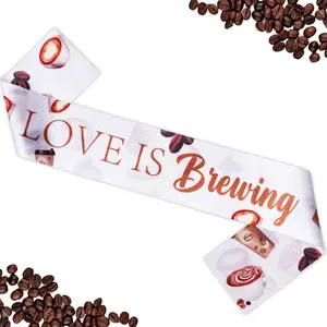 1Set Coffee Bridal Shower Decorations  Love is Brewing Sash Coffee Bachelorette Party Decorations for Women
