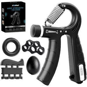 Forearm Grip Strengthener 6Pcs Kit Adjustable Resistance Finger Trainer for Sports, Rehabilitation & Stress Relief