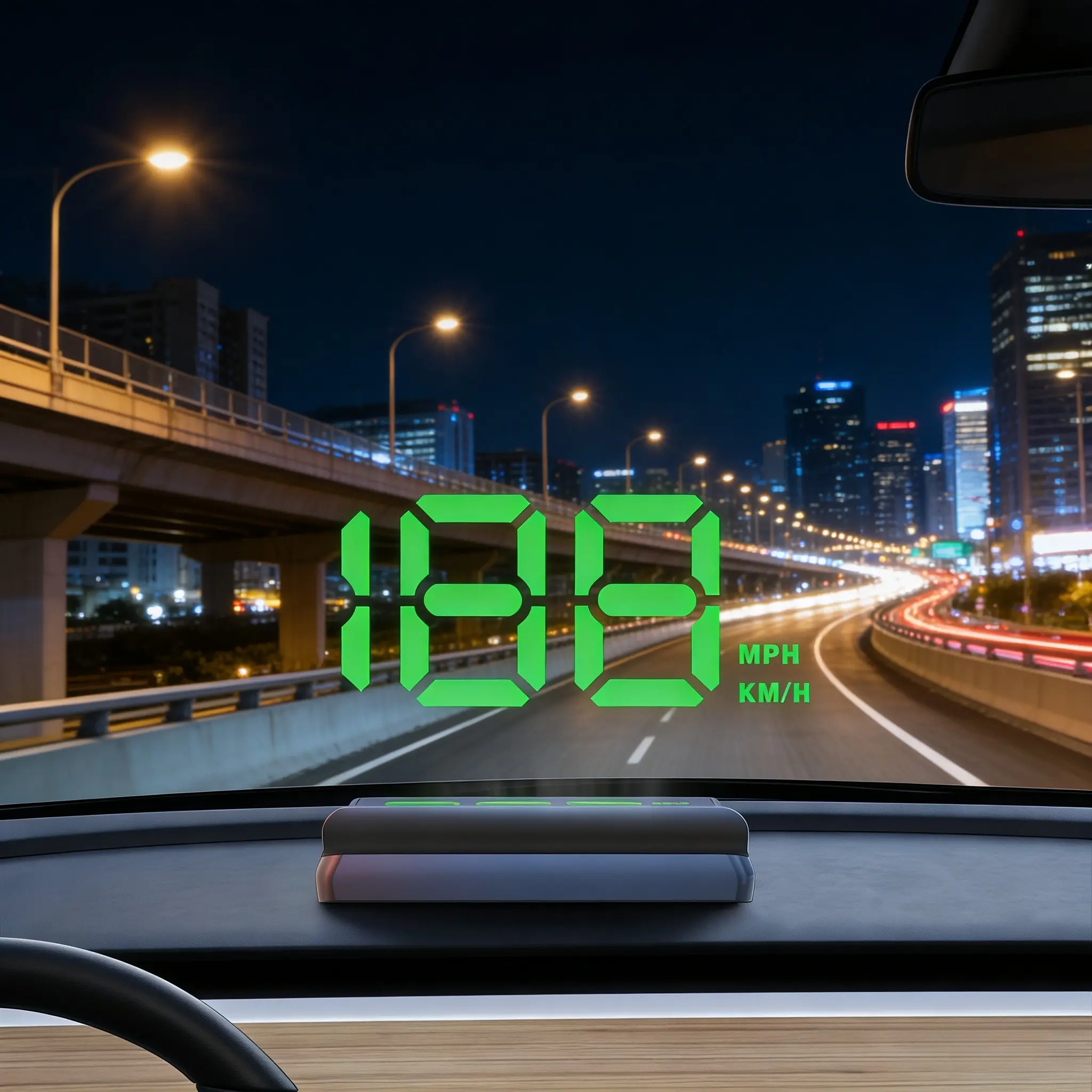 GPS Car Head-Up Display (HUD), Automotive Digital Speedometer with MPH/KM/H Units, Real-Time Speed Projection, Safe Driving, Universal for Cars, Trucks, ATVs, MPVs & Boats