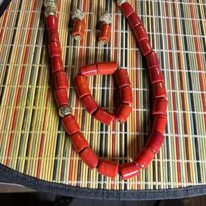 Original Africa Coral Beads - Handcrafted Red Coral Beads for Unique Jewelry Making and Decor