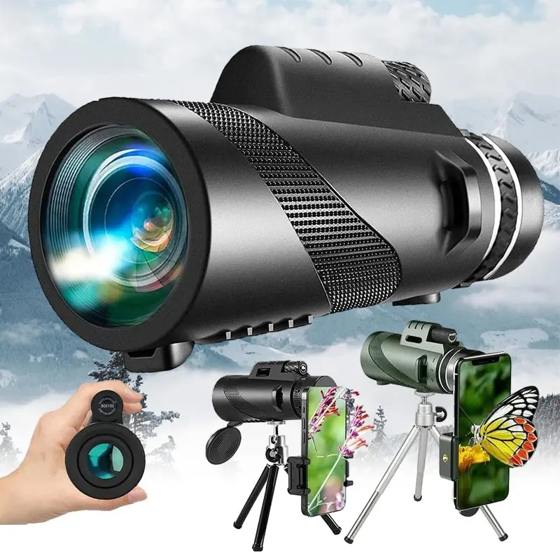 Portable Zoom HD Telescope 80x100, Powerful Telescope, Foldable Mini High Definition Telescopic Scope, Ideal for Sports, Outdoor Camping, Travel