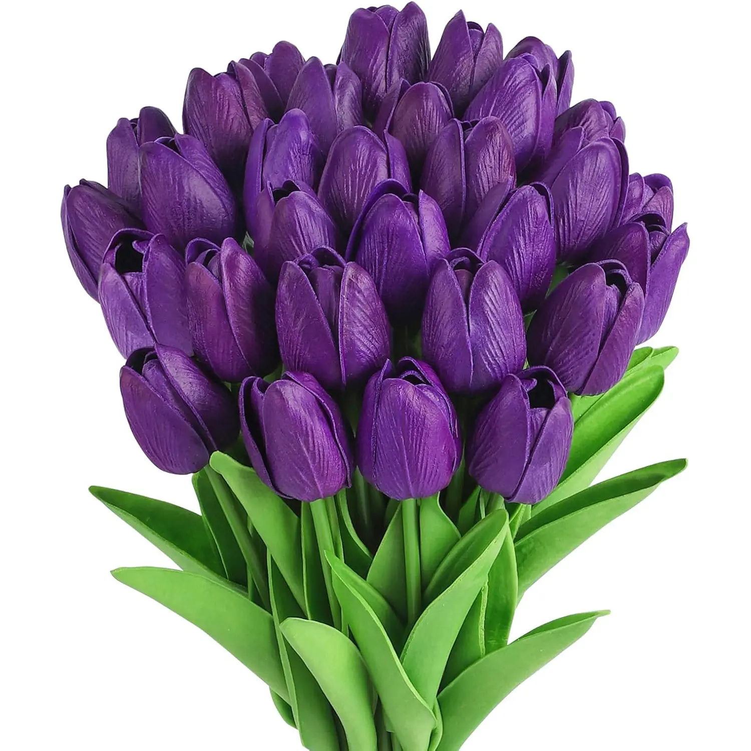 12-24 Pcs Real Touch Artificial Tulip Flowers, Decorative Faux Stems for Wedding, Home & Office Decor