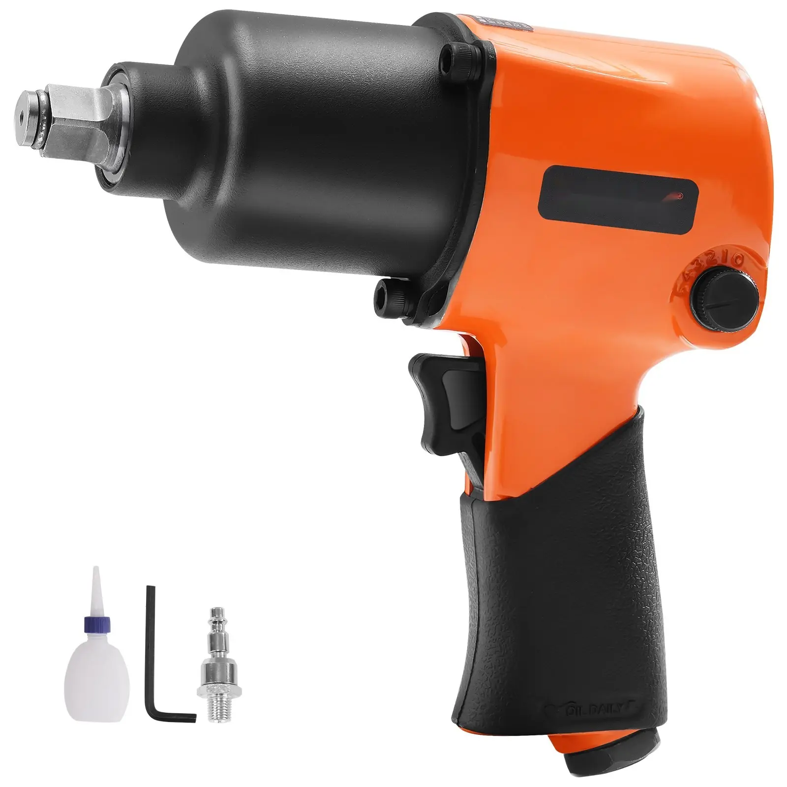 Air Impact Wrench, 1/2-Inch Drive, Lightweight Pneumatic Tool with Up to 880 Ft-Lbs Nut-Busting Torque, 7500 RPM, Ideal for Auto Repairs and Vehicle Maintenance, Industrial or Shop Use