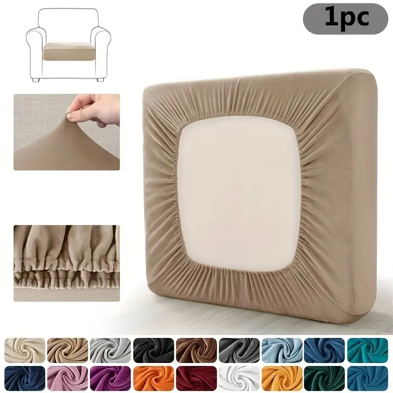 1pc Luxurious Velvet Sofa cushion cover - Non-Slip, Soft Sofa Protector, Durable Solid color Couch Covers Cushion Cover for Living Room, Office, and Home Decor - Easy to Clean