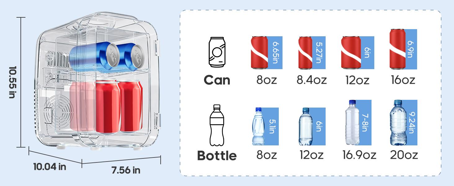 Mini Fridge, Portable Small Refrigerator 4L/6 Can Cooler & Warmer Compact Fridge for SkinCare, Food and Drinks, Small Fridge for Bedroom, Dorm, Car, Office Mini Fridge, Portable Small Refrigerator 4L/6 Can Cooler & Warmer Compact Fridge for SkinCare, Food and Drinks, Small Fridge for Bedroom, Dorm, Car, Office