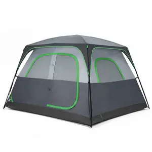 6-Person Waterproof Windproof Tunnel Camping Tent for Family - Large Interior, Easy Setup, Mesh Windows, Skylights, Portable for Car Camping, Hiking