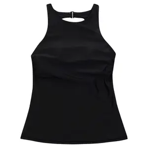 Women’s High Neck Fitted Tankini Top | “Black”