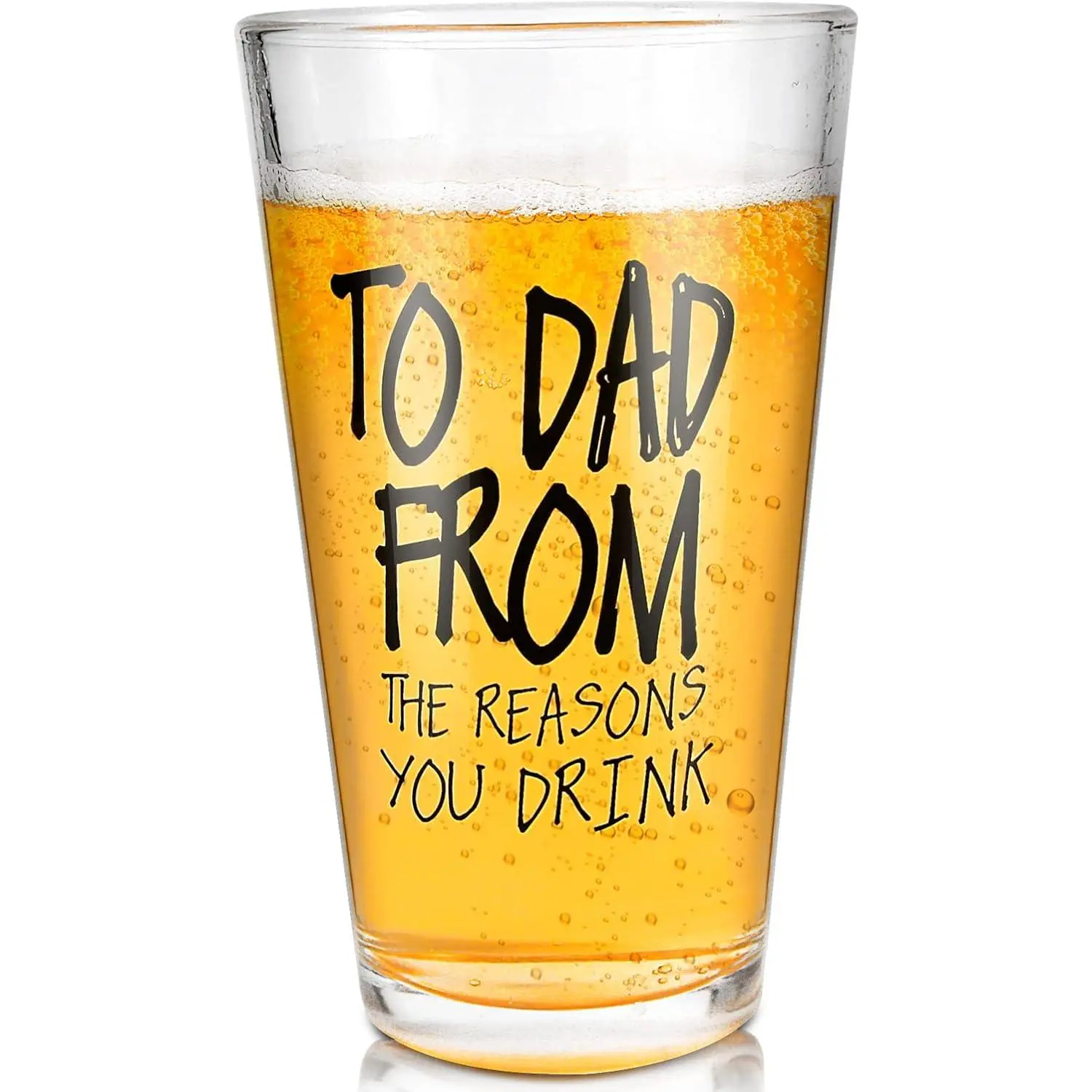 16 oz Funny Beer Glass Gift for Dad – Father's Day, Birthday, Anniversary & Christmas Present for Husband, Grandpa & Men