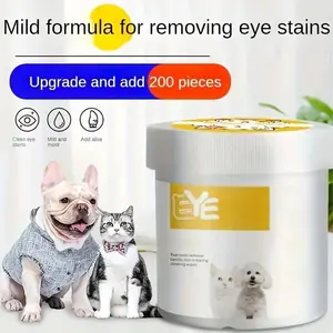 200 Sheets Gentle Pet Eye Care Wet Wipes, Grooming, Upgrade quantity, Non-Electric, Suitable for Home Use, Disposable Cleaning Towels for Kittens, Cats & Dogs, Grooming Products