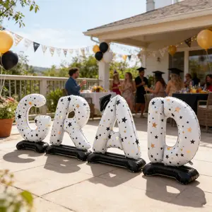 4pcs 55 Inch Standing Graduation Letter Balloons, Party Decoration for Graduation Ceremony, Indoor Outdoor Setup