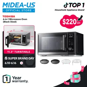 TOSHIBA 6-in-1 Inverter Countertop Microwave Oven Healthy Air Fryer Combo, MASTER Series, Broil, Convection, Speedy Combi, Even Defrost 11.3'' Turntable Sound On/Off, 27 Auto Menu, New Arrivals