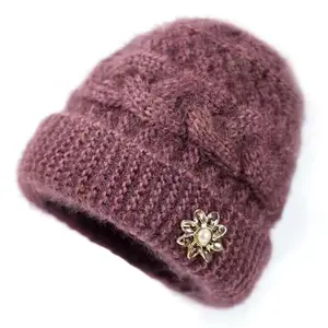 BIGWIG lightweight warm winter hat, plush warm hat, wool women's hat, thickened earmuffs knitted hat, unisex warm hat, winter thick plush knitted wool hat