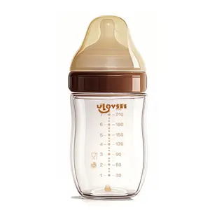Anti-Colic Glass Baby Bottle for Newborn & Infant, 4-Stage Nipple Flow, Soft Breastfeeding-Like Nipple, Easy to Clean, BPA-Free