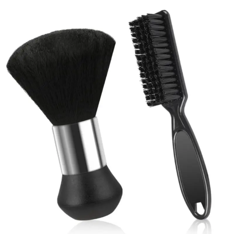 2 Pack Barber Brush Small Brushes Tool for Fades Cleaning Trimmer Hair Clippers Barbershop Lightweight Durable Styling Beard Brush for Men