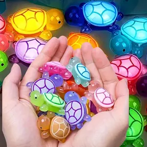 20pcs  Luminous Resin Turtle Statues, Suitable For Ocean Theme Party Decorations And DIY Micro Landscape Handicrafts, Cute Loose Beads, Multi-Color Mixed, Party Favors