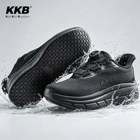 KKB Women's Casual Slip-On Low Top Nonslip Work Shoes - Lightweight, Water-Resistant, Flat Fast On/Off Workwear for Nursing, Commuter Use, All Seasons
