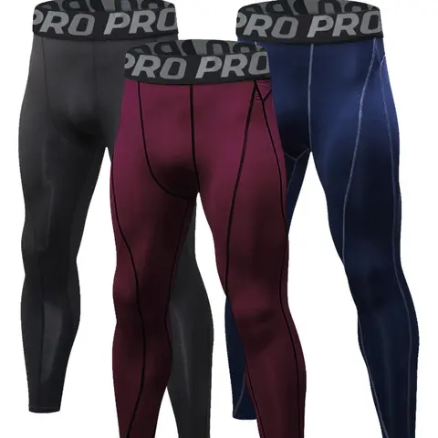 Men's Thermal Compression Leggings, Casual Plain Comfy Breathable High Stretch Moisture Wicking Elastic Waist Warm Knit Athletic Underwear Pants, for Fall & Winter, Activewear, Sportswear, Gym Sportswear Bottoms, Stretchable Athletic Bottoms