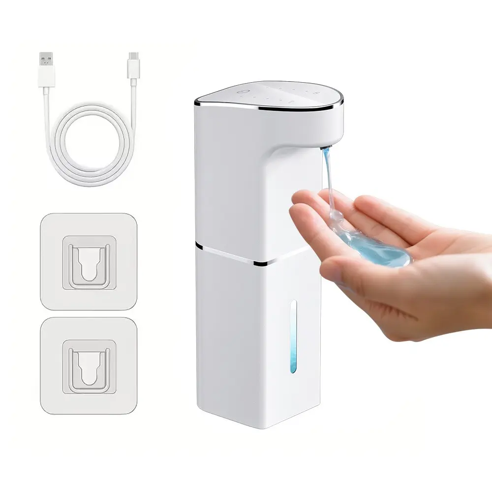 Contactless Smart Sensor Soap Dispenser, Touchless Soap Dispenser, Automatic Liquid Dispenser, 4 Adjustable Settings, Vertical Residue Window, USB Charging, Home Office School, Usb Rechargeable Dispenser