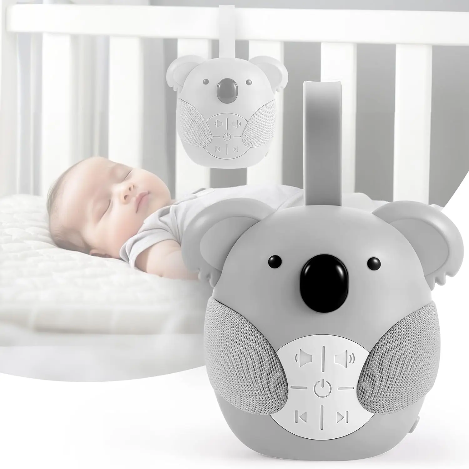 Portable Noise Sound Machine, Noise Maker for Babies, Toddlers & Newborn, 3-Timer Settings, 5 Soothing Sounds, Essential for Crib, Perfect Baby Registry Gift