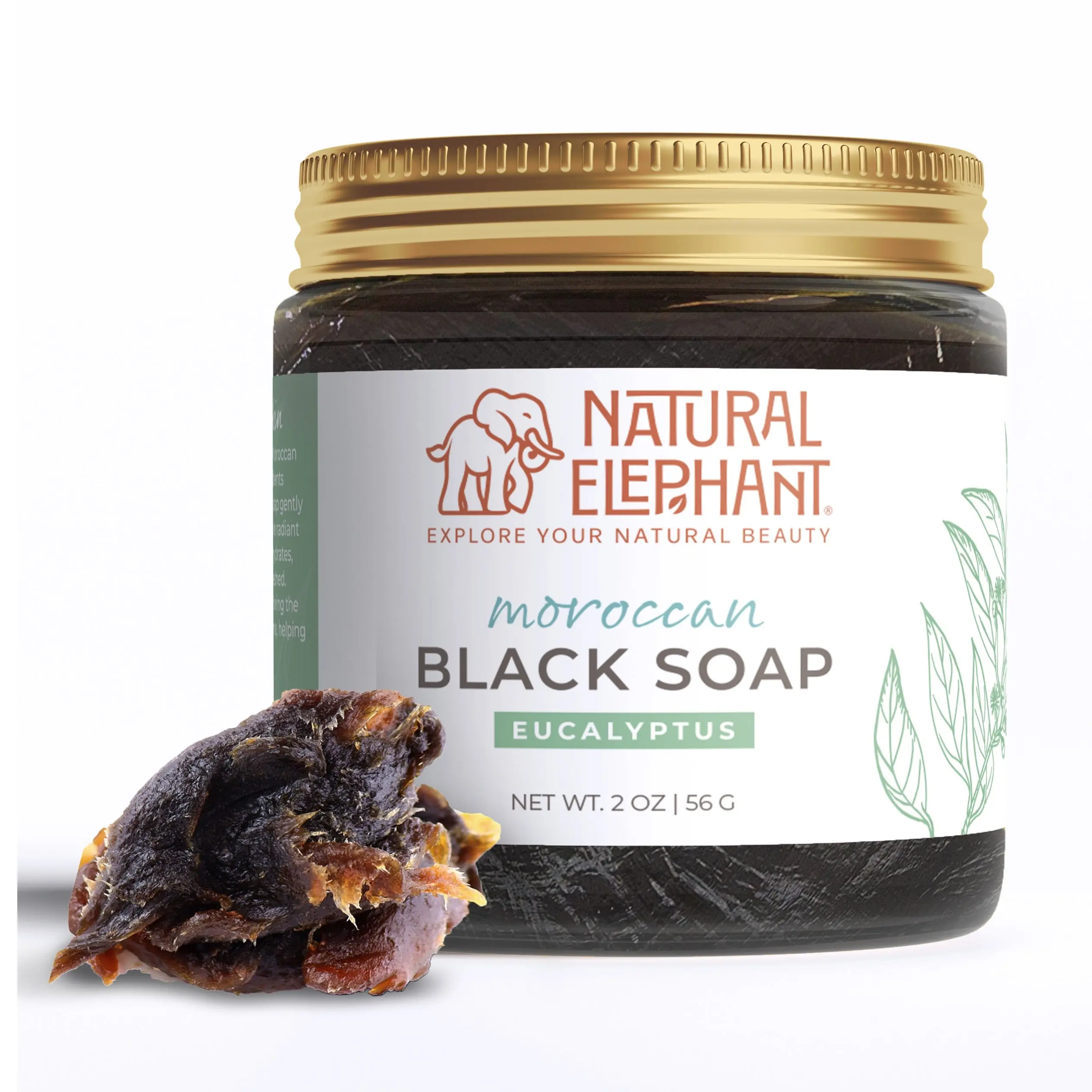 Natural Elephant Moroccan Black Soap | Traditional Hammam Cleanse (2 oz)