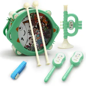 3-Piece Kids Round Drum Set, Colorful Handheld Musical Instruments for Toddlers & Preschoolers, Portable Design for Fun Learning & Development