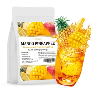 Mango Pineapple Fruit Tea 4g*40 Bags No Additions Dried Apples Orange Slices Various Fruit Flavor Triangle Tea Bags Easy to Brew Cold Or Hot Brew Fruit Tea Easter Basket Stuffers