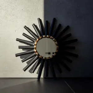 Peruvian Wall Mirror - Black Sunburst