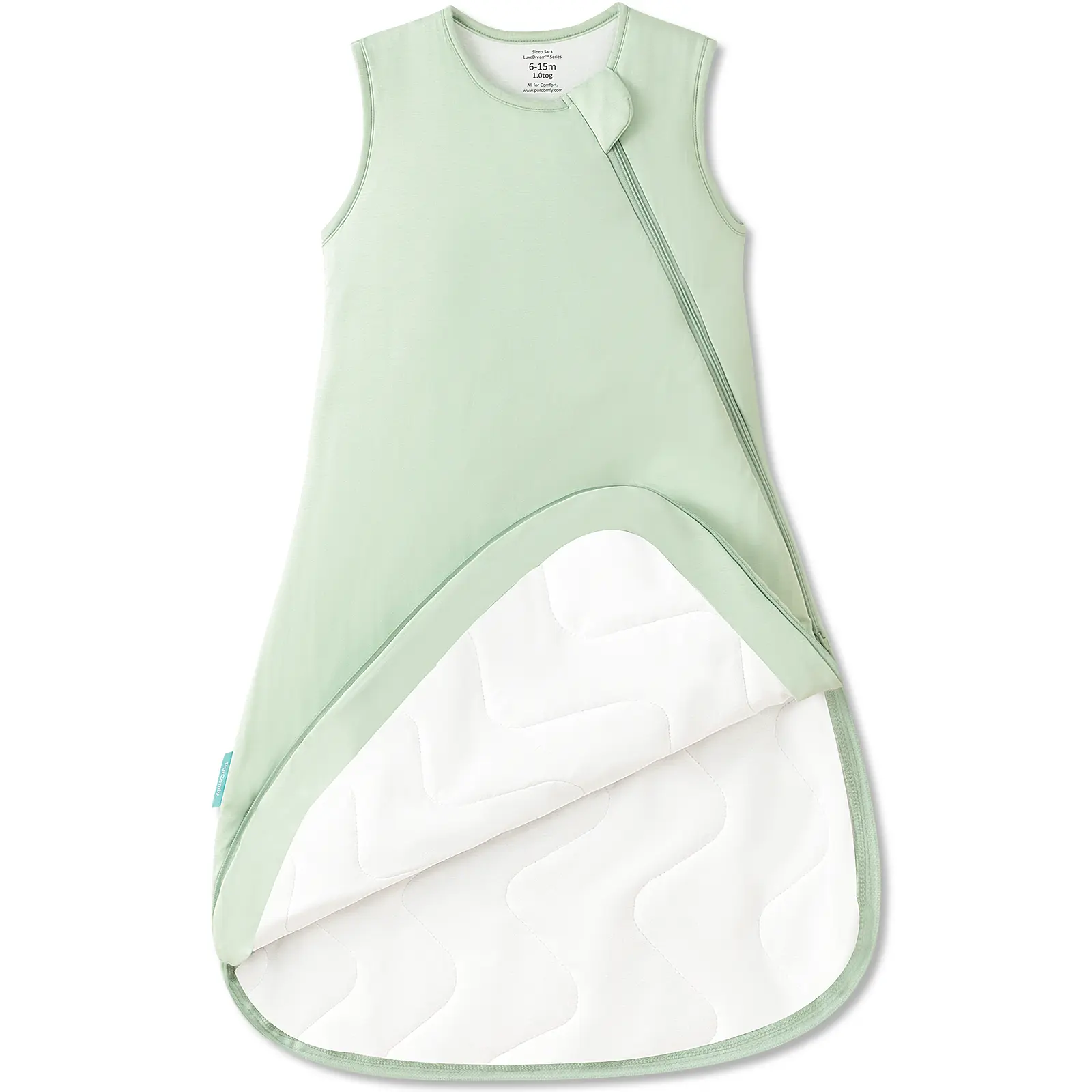 PurComfy Supersoft Bamboo Baby Sleep Sack 0.5/1.0/2.5 TOG, Premium Bamboo Viscose 2-Way Zipper Sleeping Bag,Cooling Sleepwear for 0-15 Months, Cozy NewBorn Wearable Blanket