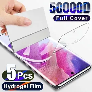 5pcs HD Hydrogel Film for SamSung for Galaxy S23 S24 S25 Ultra Plus S21 S20 FE S22+ S10 S10+ S23+ Note 20 Ultra 10 Plus, Soft Screen Protector Film, Compatible with Fingerprint Recognition, Anti-scratch, Anti-fingerprint, Smartphone, Protection