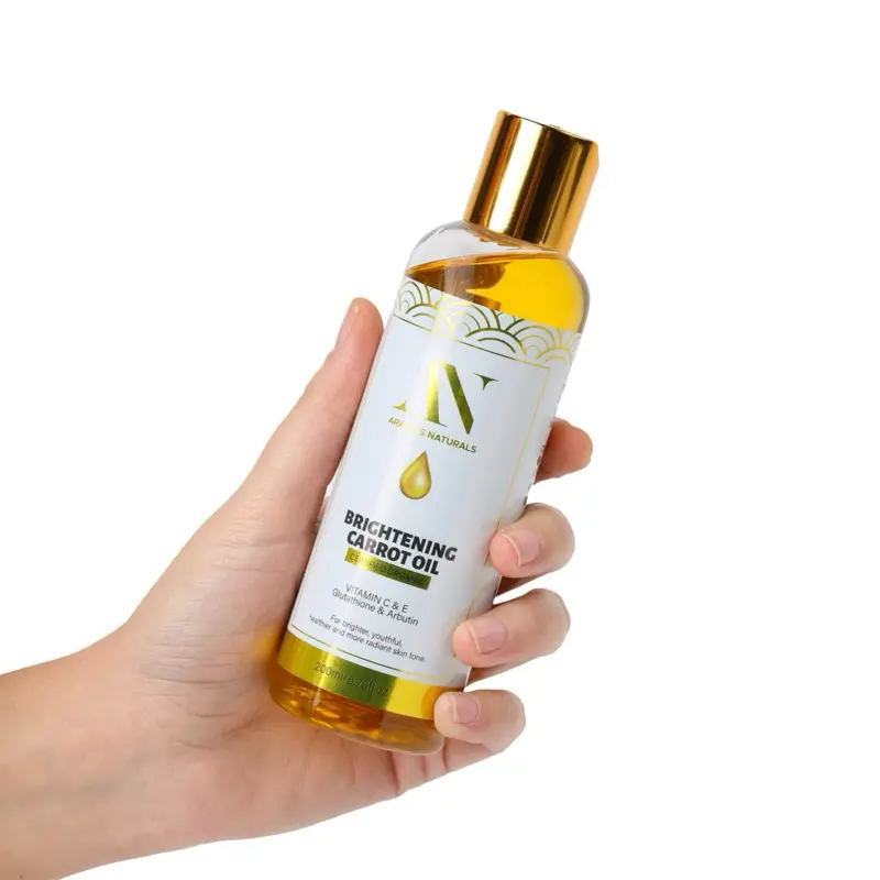 Carrot Oil 200ml for Adults - Natural Carotene, Vitamin E & Glutathione for Even Skin Tone and Texture, Balancing Oil
