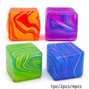 Stress Relief Squishy Cube, Ice Block Sensory Toy, Anxiety Relief Soft Gel Block, Adult Stress Ball, Multicolor Slow Rebound, Stress Relief Fidget