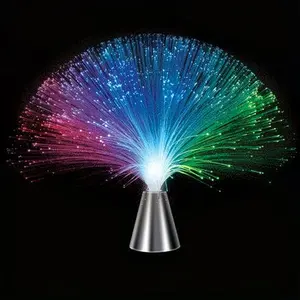 Fiber Optic Lamp - Novelty Lighting, LED Color Changing, Cone Base, Battery Powered, Cool-Touch Durable, Portable, Calming Vibe Fiber Optic Lights for Home Mood Enhancement