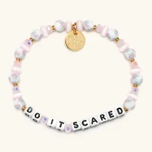 Little Words Project - Do It Scared Bracelet by @claraandherself – Courage, Growth & Self-Belief Beaded Bracelet, Trackable Kindness Bracelet – Choose Your Size