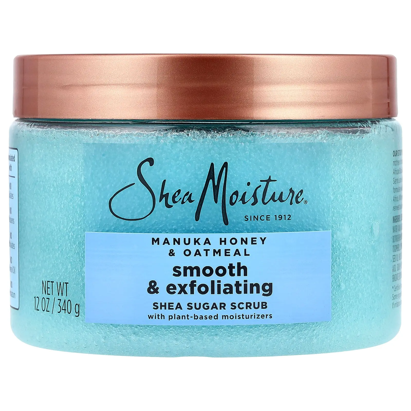 SheaMoisture Smooth & Exfoliating Shea Sugar Scrub, Manuka Honey & Oatmeal, 12 oz (340 g)