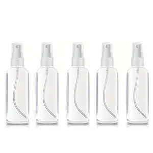 Clear Spray Bottle, 5 Counts/set Portable Plastic Bottle, Refillable Spray Bottle for Cosmetic Storage, Perfume, Skin Care, Makeup, Home Organizer