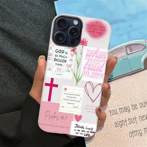 Bible Quotes Phone case for iPhone Samsung 17 Air 16 15Plus 14 13 12 11 Pro Max 15 Plus cases, Drop-Proof Phone Case Flower Cute Gift for Her