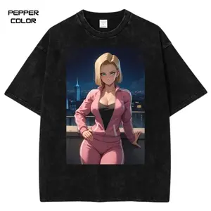 Android 18 Graphic T-Shirt, DBZ Anime Shirt, Vintage Anime Tee, Anime Manga Streetwear, Crewneck Short Sleeve T-Shirt, Trending, All Size, Gift for Anime Lovers